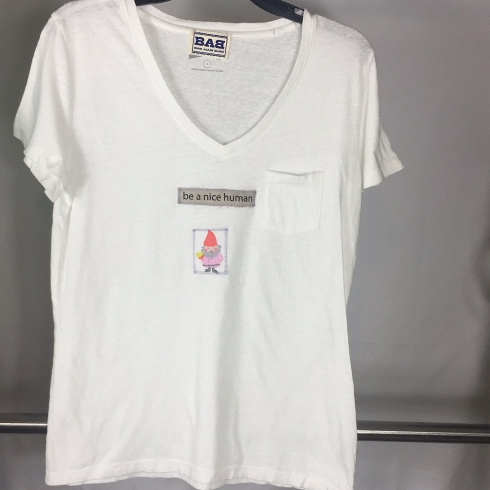 NWT Be A Nice Human V Neck Tee